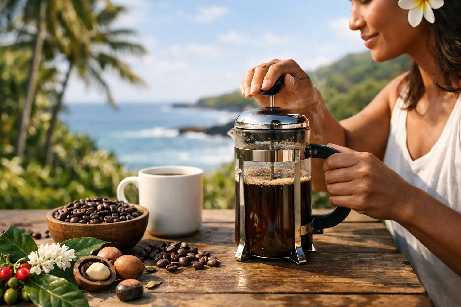 Kona Coffee Brewing for a Brighter Morning