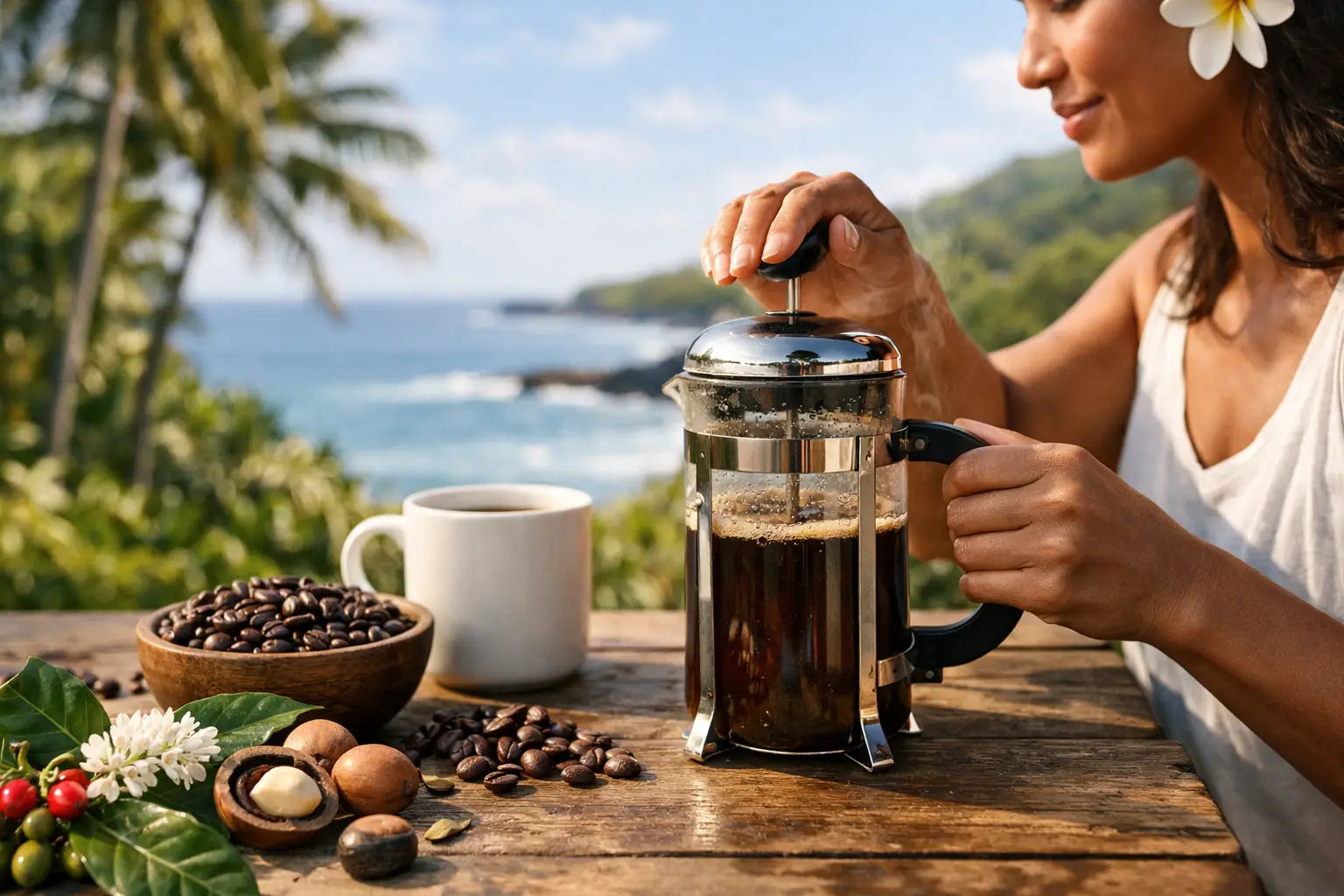Kona Coffee Brewing for a Brighter Morning