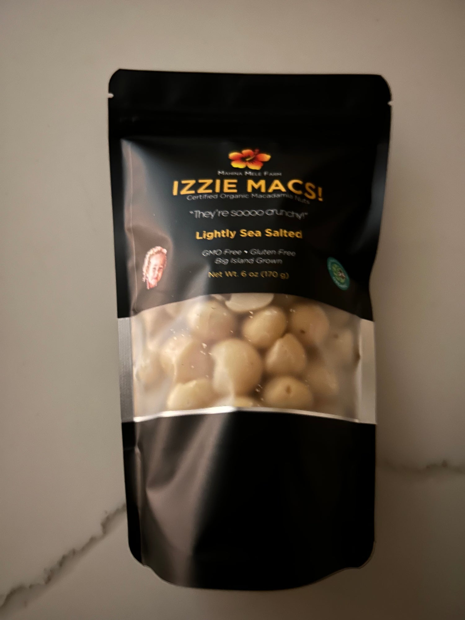 Salted Organic Izzie Mac! Macadamia Nuts-Wholes