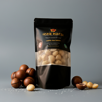 Organic Izzie Macs! Macadamia Nuts-Lightly Sea Salted